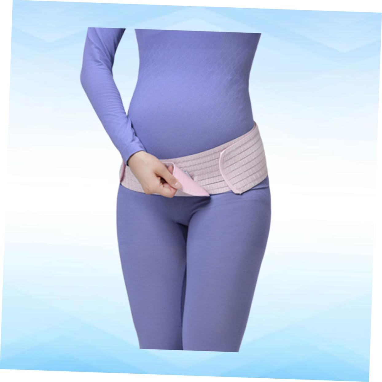 ERINGOGO Pregnant Women Breathable Abdominal Support Belt Dual Purpose Postpartum Pelvic Band Adjustable Belly Band for Maternity (Pink One Size) image number 4