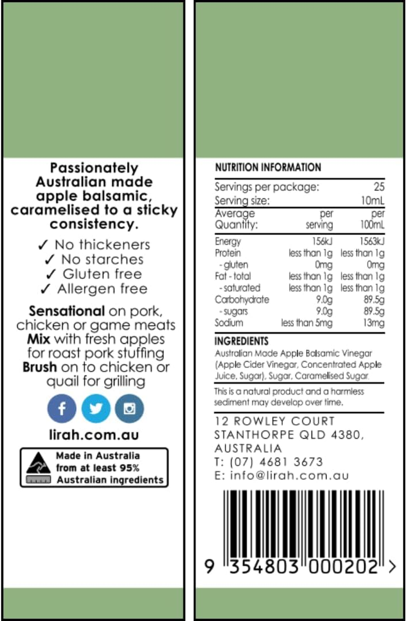 Lirah Caramelised Apple Balsamic 250Ml image number 5