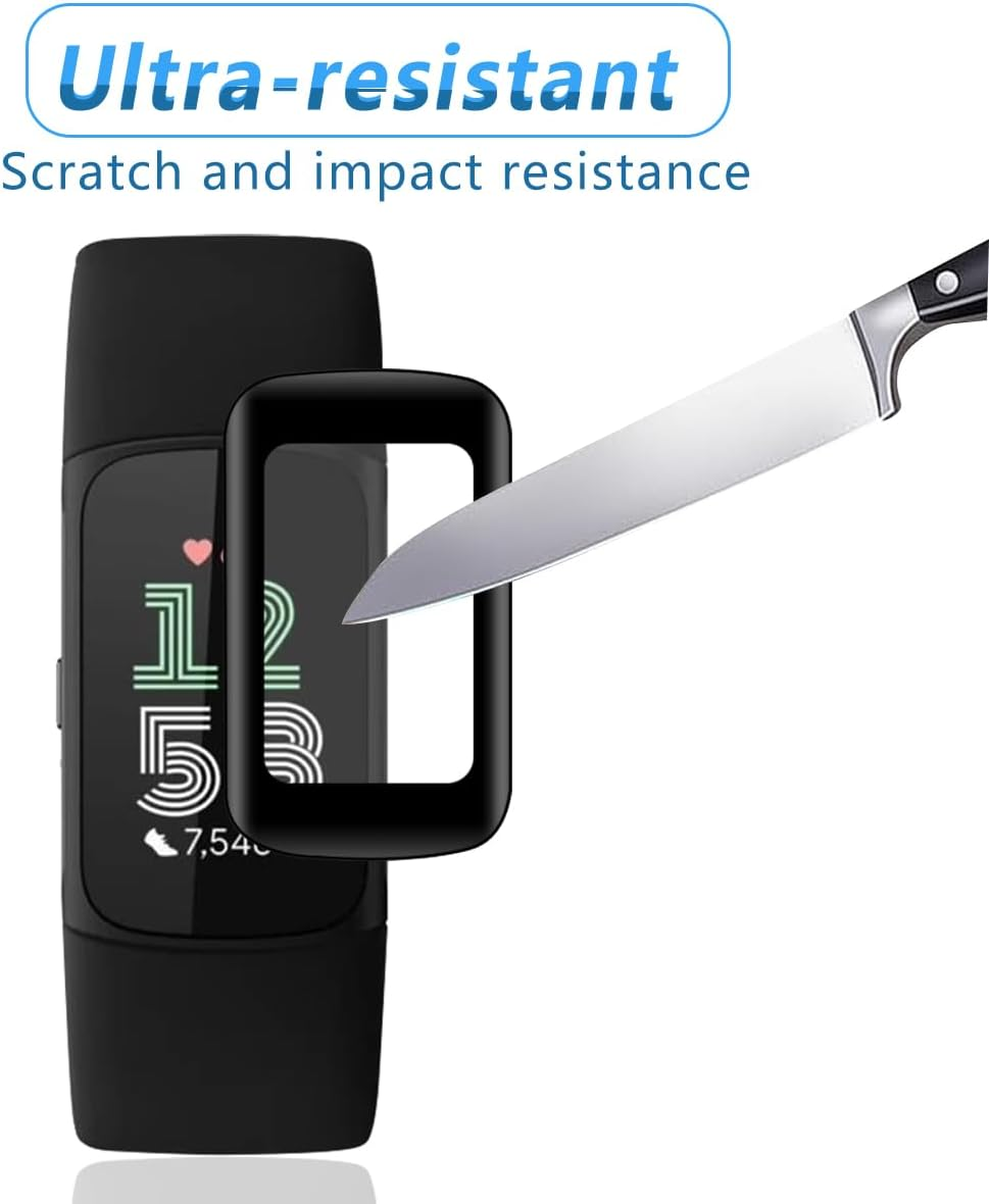 Rnnmeeko Pack of 3 Screen Protectors for Fitbit Charge 6, Protective Glass for Fitbit Charge 6, Tempered Glass, Ultra HD Clear for Fitbit Charge 6, Tempered Glass Film, 3D round Edge Screen Protector