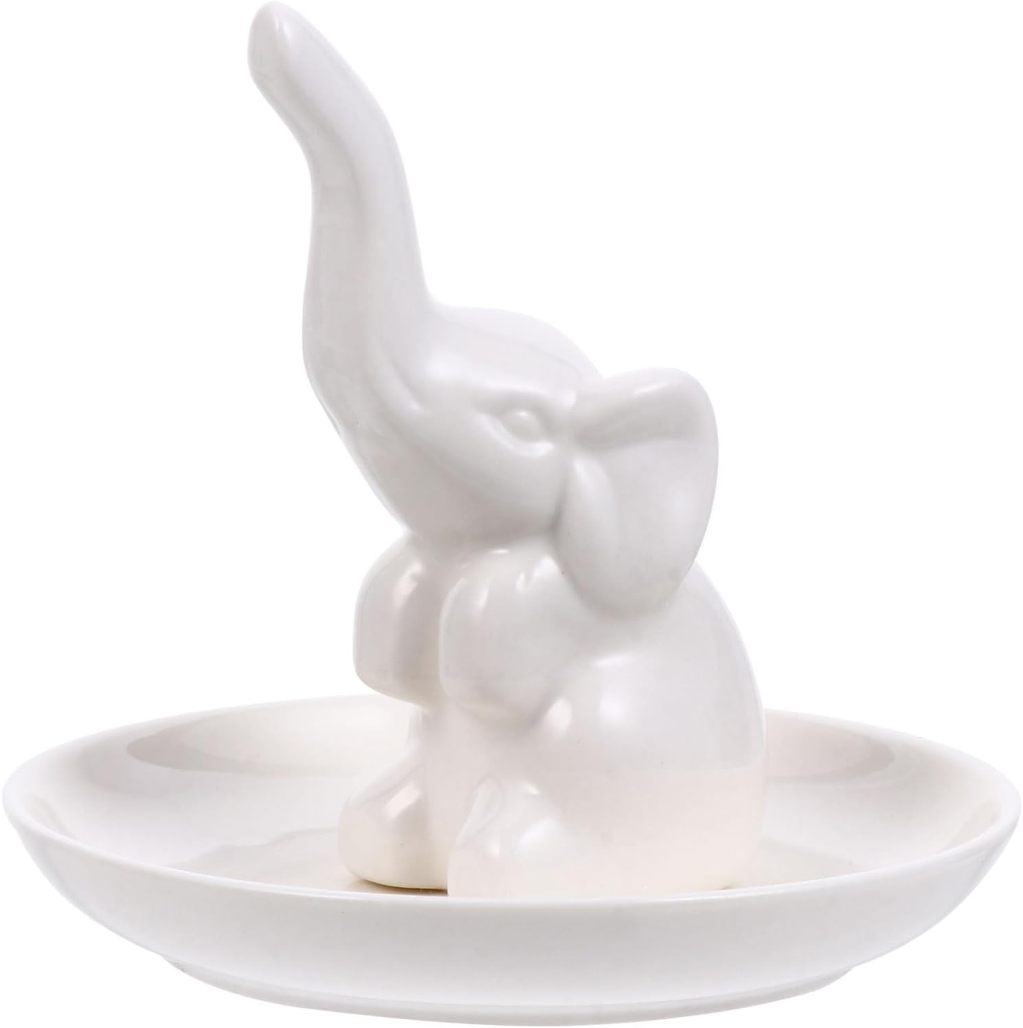 SAFIGLE Elephant Ceramic Tray - Unique Jewelry Dish Organizer for Rings Earrings Necklaces and Bracelets - Perfect Home Decor and Gift Idea image number 1