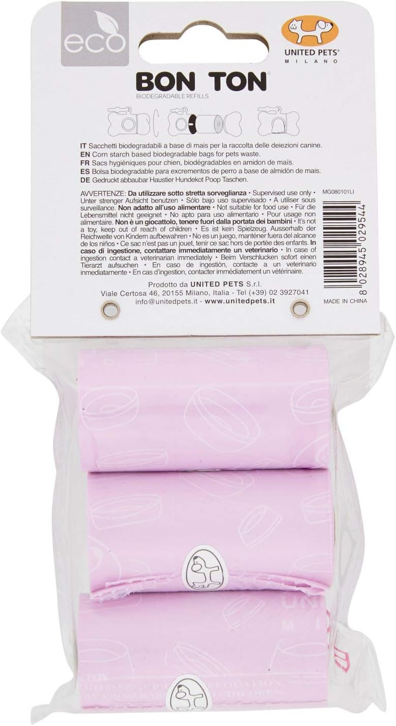 United Pets Dog Travel & Hygiene Compostable Poop Bags Lilac 3 Rolls image number 2