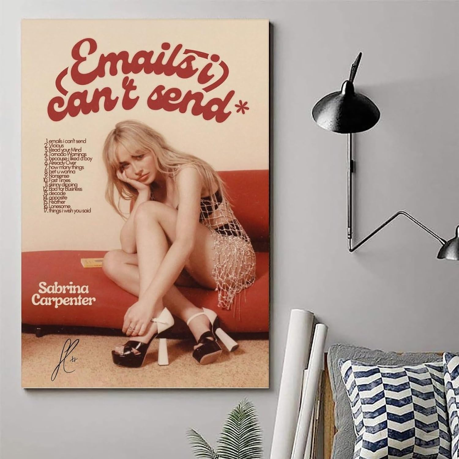 Singer Sabrina Carpenter Poster Music Cover Poster Canvas Painting Wall Art Picture Home Decor Print for Bedroom Living Room Dorm Study Bar Office 08X12Inch(20X30Cm) image number 2