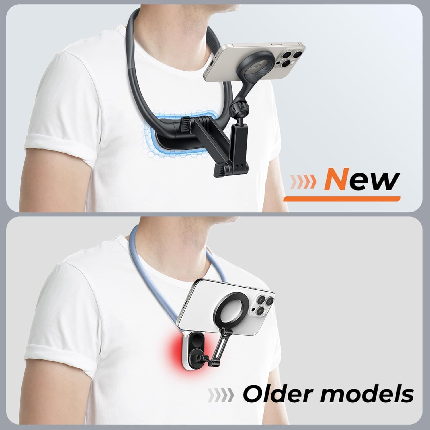 Magnetic Neck Cell Phone Holder, Hands Free Phone Stands Mount for Neck, Neck Holder Chest Stand Pov/Vlog Video Recording & Filming, Neck Tripod for Iphone 16 15 14 13 12 Seires image number 5