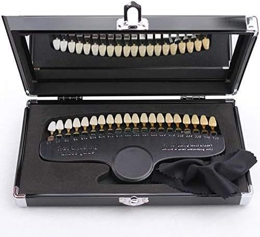 Professional 3D R-20 Teeth Whitening Shade Guide with Mirror, Classical Tooth Bleaching Shade Chart 20 Colors image number 1