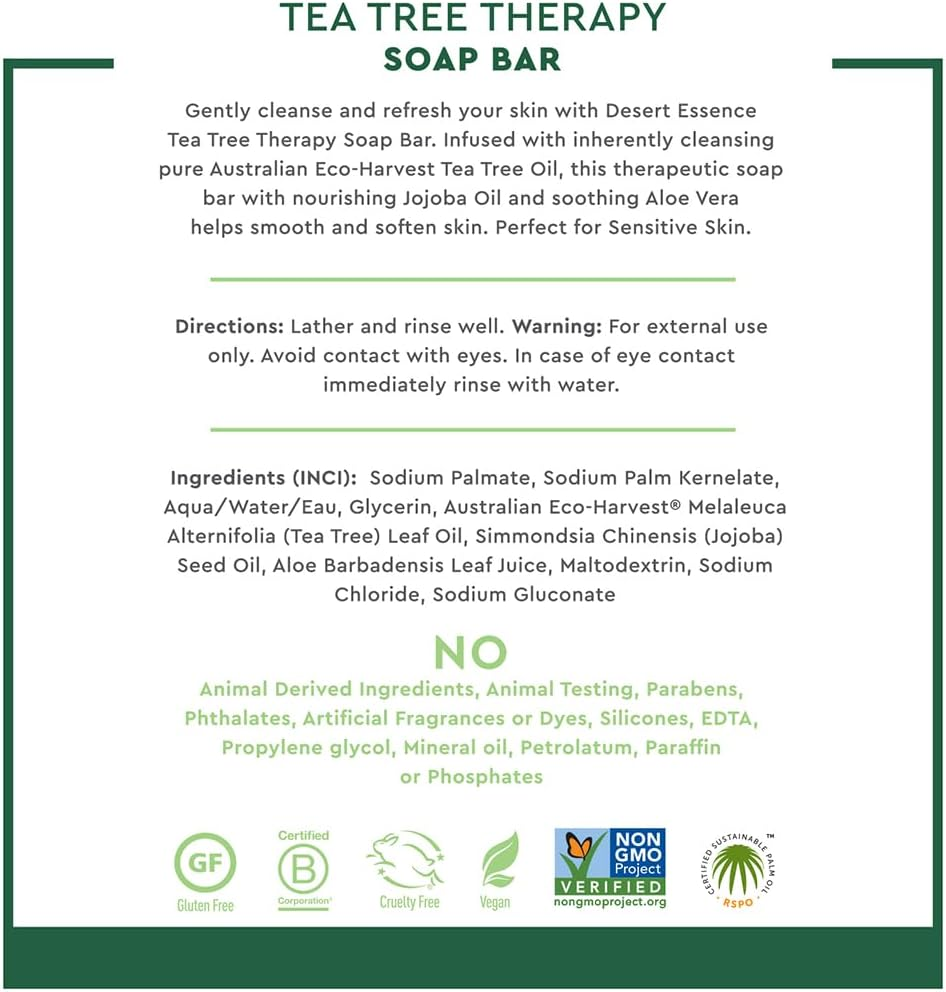 Desert Essence Bar Soap, Tea Tree Therapy, 5 Ounce image number 3