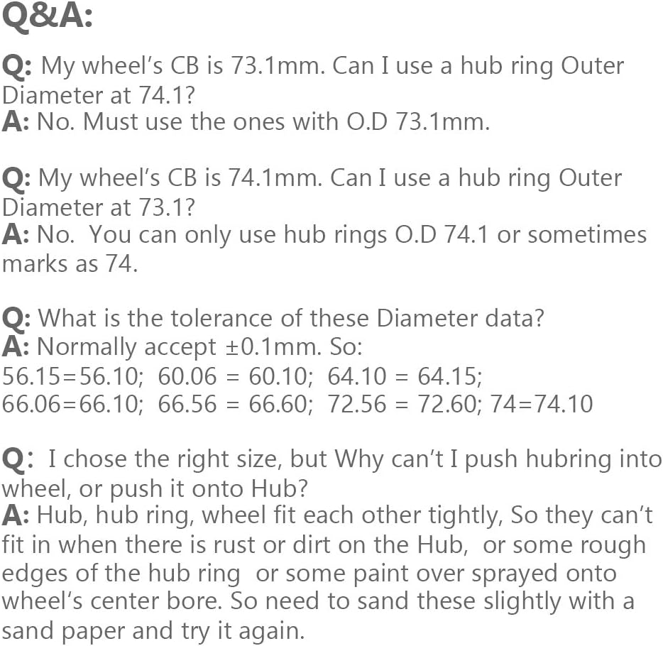 WHEEL CONNECT Hub Centric Rings, 77.8 to 71.5, Set of 4, ABS Plastic Hubrings, Fit Both Wheel CB 77.8 and 78.1Mm,O.D:77.8Mm I.D 71.50Mm. P image number 2
