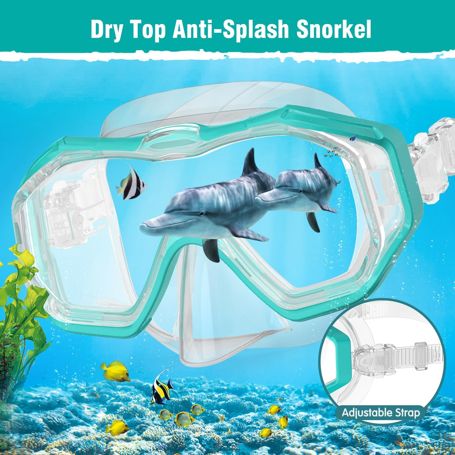 Tempered Glass Swimming Goggles for Adults/Kids, Anti-Fog Swim Mask, Panoramic Silicone Diving Goggles image number 4