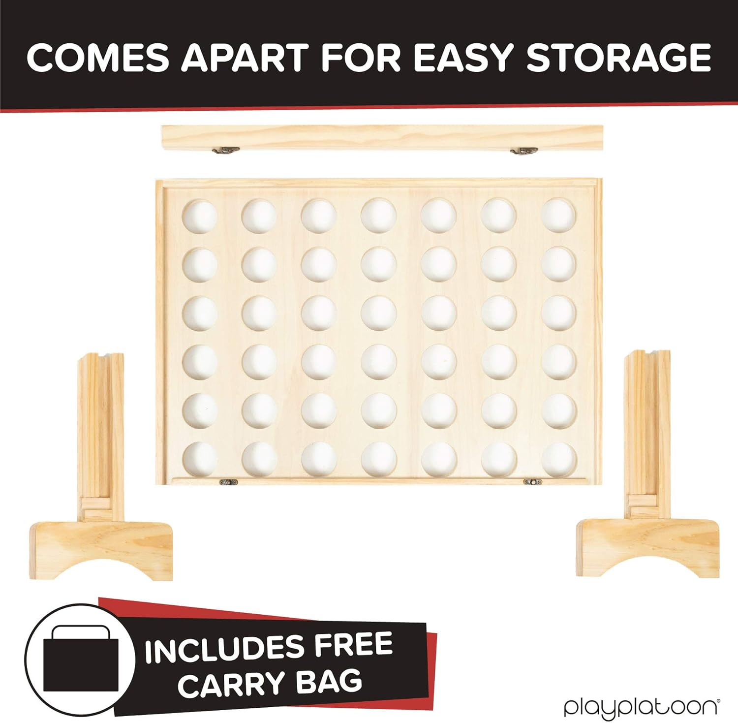 Play Platoon Giant Wooden Drop 4 Outdoor Game - Four in a Row Wins