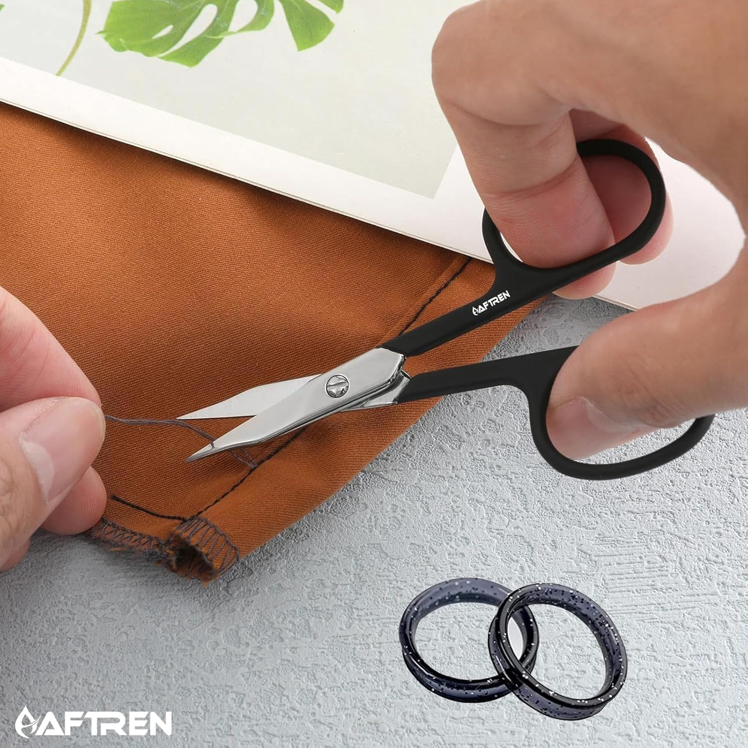 4" Curved Nail Scissors Cuticle Scissors Nail Toenails Brand Quality Extra Fine Sharp for Men and Women Black