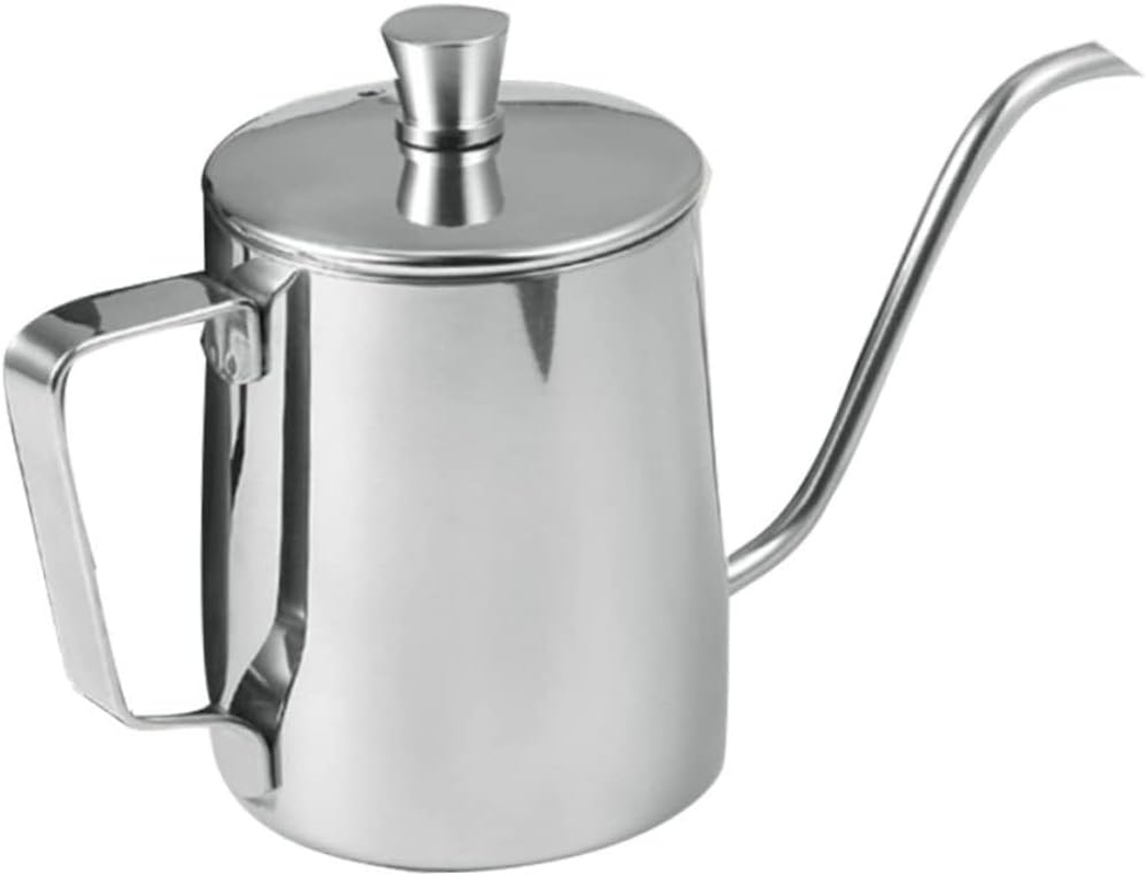JECOMPRIS Stainless Steel Coffee Kettle with Lid Polished Mini Teapot for Home Use Hot and Cold Beverage Pot Practical Espresso and Tea Pouring Tool Safe Material image number 5