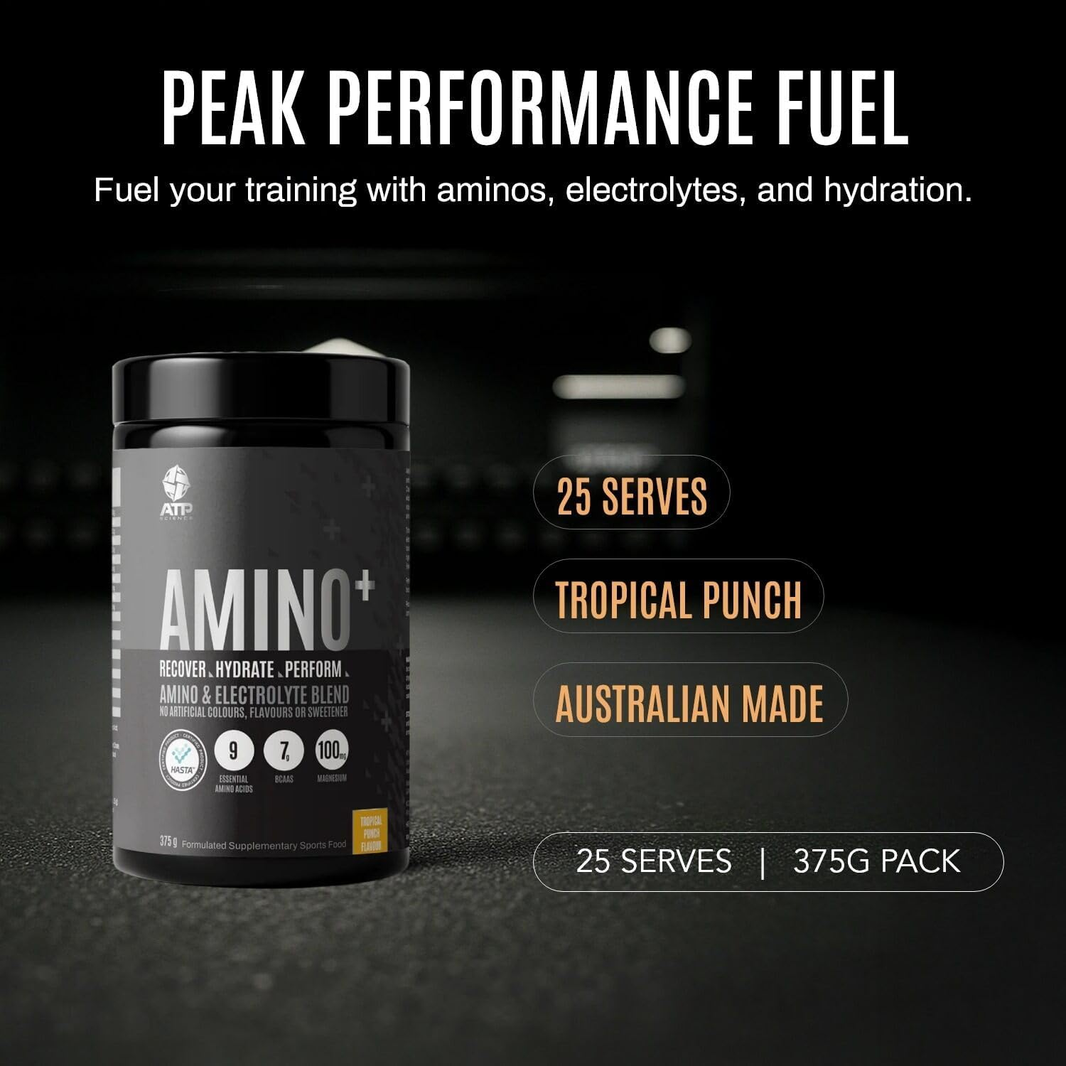 ATP Science Amino Plus, Essential Amino Acids, Electrolytes & BCAA Blend, Formulated for Active Lifestyles & Hydration Support, Tropical Punch Flavour, 375G image number 4
