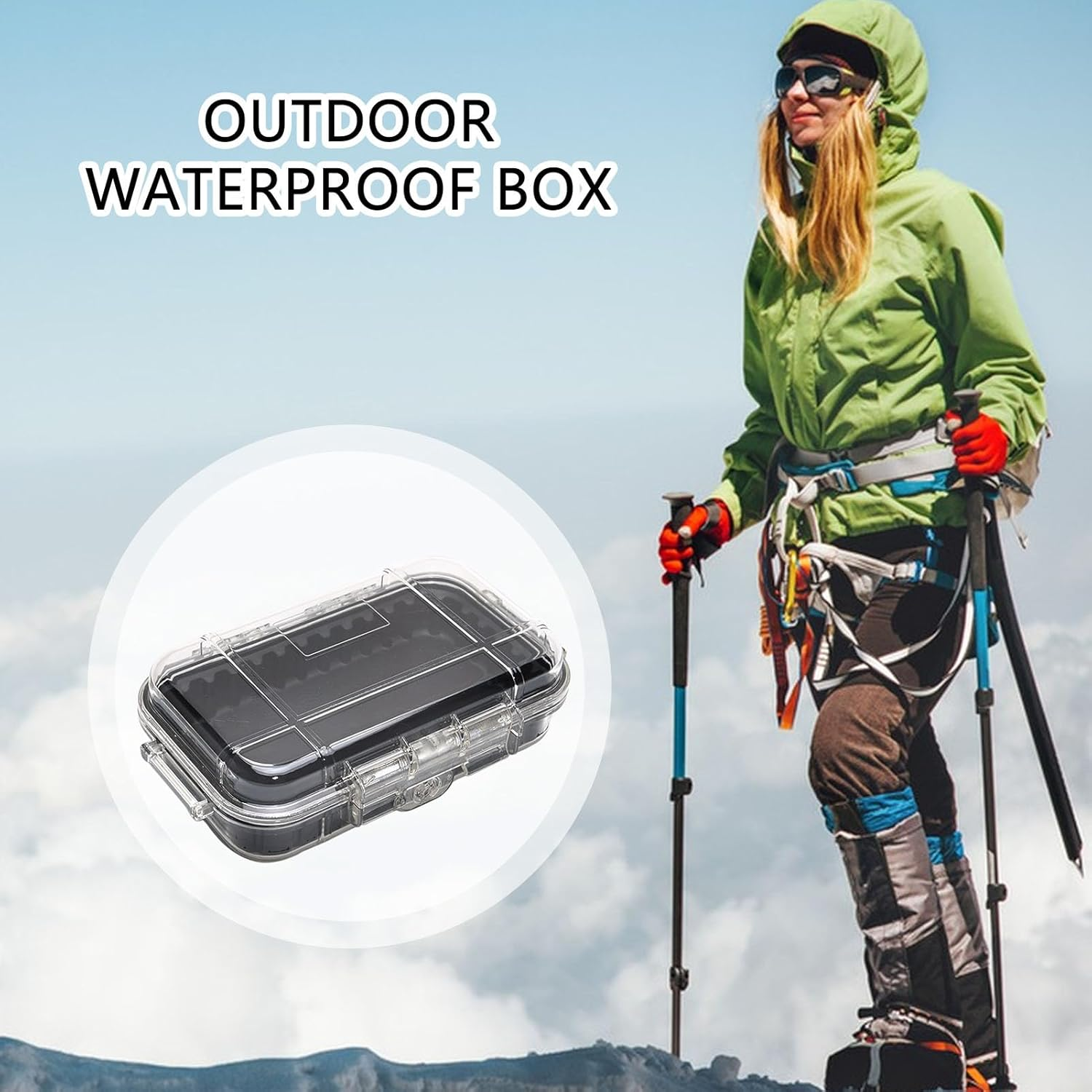 Waterproof Dry Box | Water Resistant Precision Equipment Dry Container with Carabiner | Waterproof Containers for Camping, Picnic, Exploring, Rafting, Mountaineering Amith
