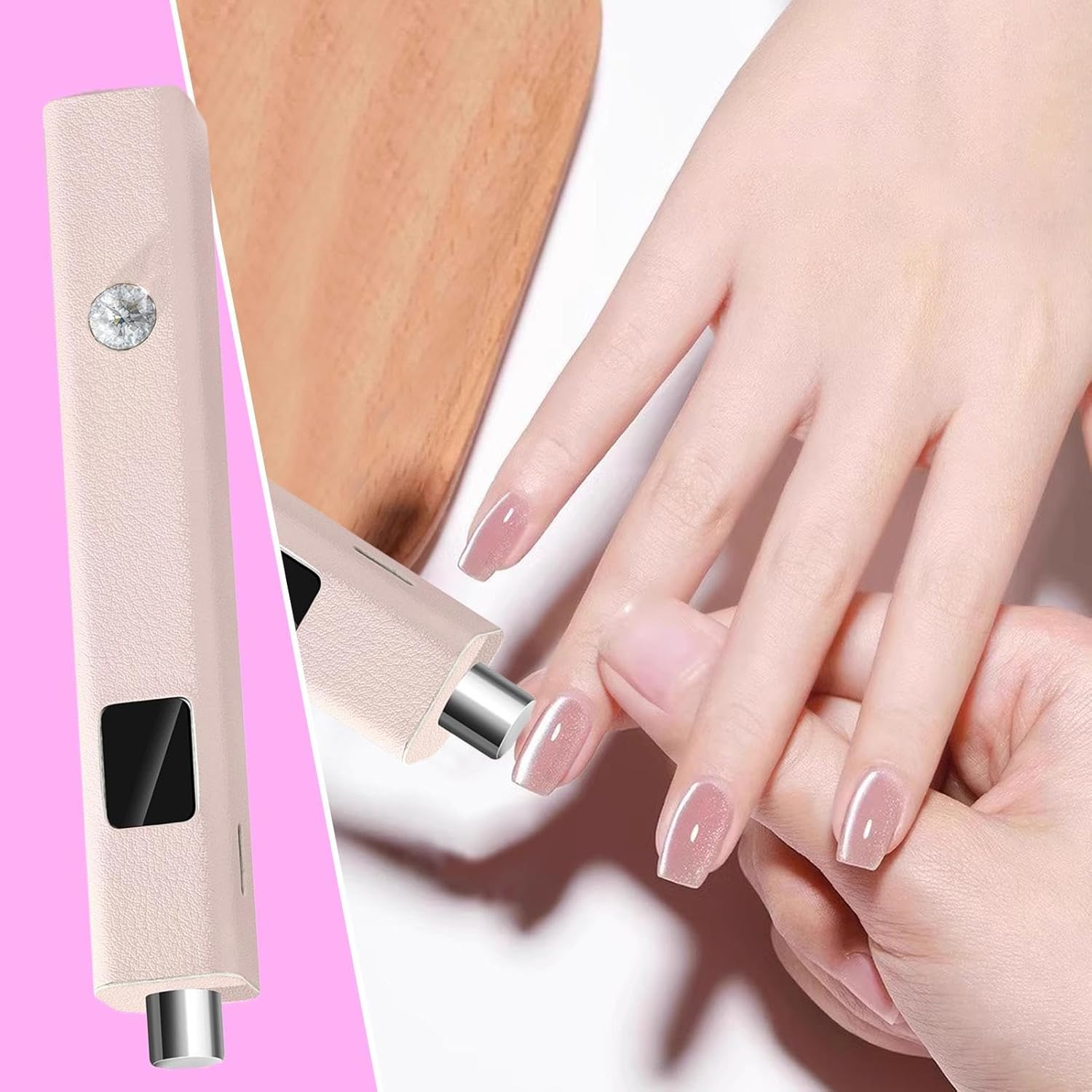 Gel Nail Uv Light,Curing Lamp Nail Magnet Stamp - Handheld Rechargeable Manicure Tool Light for Salon Personal Care Routine Dorm Manicure Counter Travel Home Room Bathroom image number 4