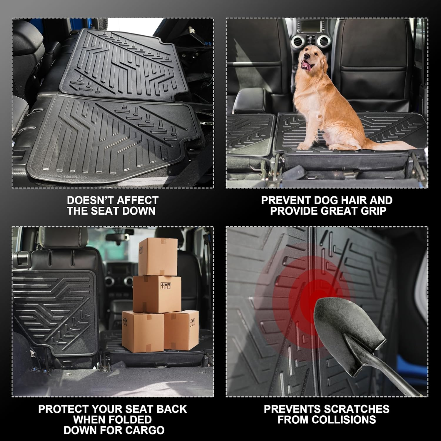 REFORM DESIGN Rear Seat Back Cover Backrest Protectors Compatible with 2011-2018 Jeep Wrangler JK JKU 4 Door Accessories (Not Fit in 2 Door & JL) image number 2