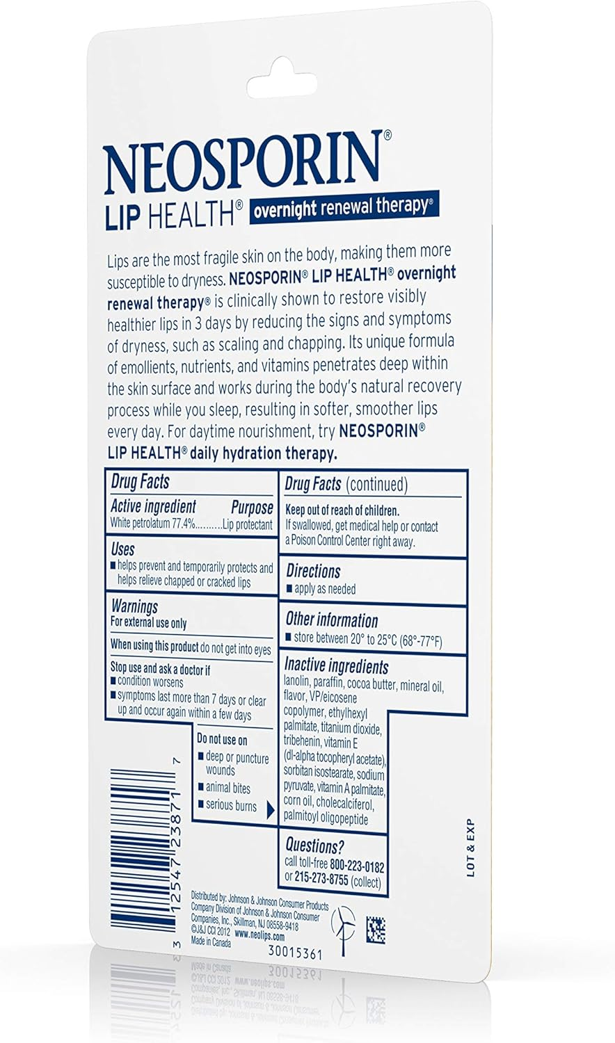 Neosporin Lip Health Overnight Healthy Lips Renewal Therapy Petrolatum Lip Protectant 0.27 Oz image number 6