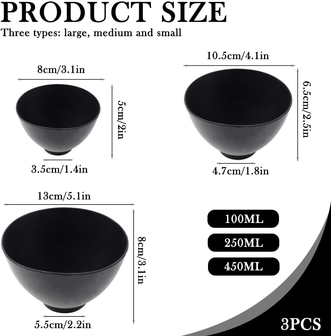 ZJIVQO 3Pcs Home Use Microwavable Silicone Facial Mud Bowl for Facial Mask Silicone Facial Bowl Set Facial Mask Mixing Bow Beauty for Personal Home Use Professional Beauty Salon Use image number 2