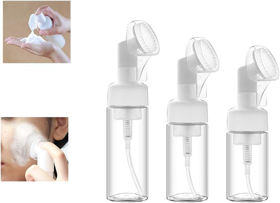 GBSTORE 1 Pc 150Ml Empty Facial Cleanser Foaming Bottle Mousse Foam Gel Head Wash Brush Foam Bottle Pressure Type Cleansing Milk Beater,Mini Foaming Soap Pump Dispenser image number 2
