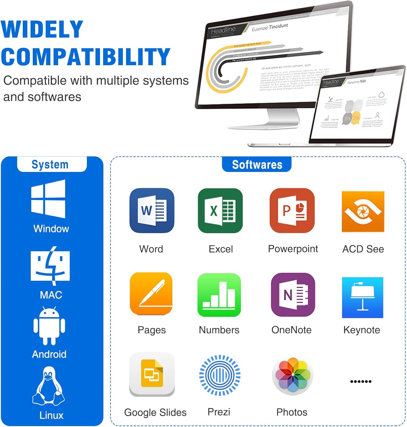 Wireless Presenter Remote with Air Mouse Control, Rechargeable USB Presentation Clicker PPT Pointer RF 2.4GZ Powerpoint Clicker Slide Advancer for Computer Laptop Mac, Red Light - Black image number 3