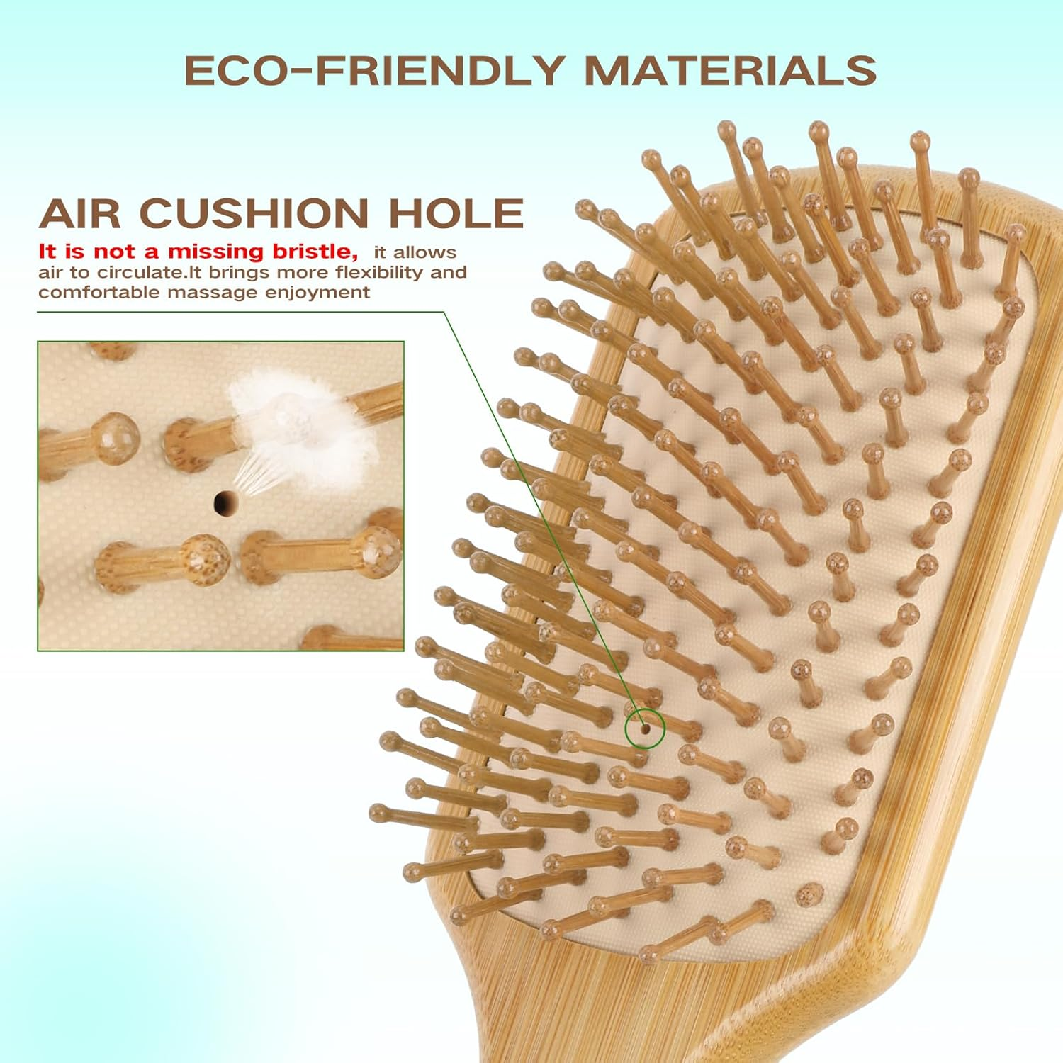 100% Bamboo Hair Brushes and Comb Set by Combetter, Comb for Women and Detangling, Great on All Hair, Eco-Friendly and Handmade for Women Men and Kids image number 1