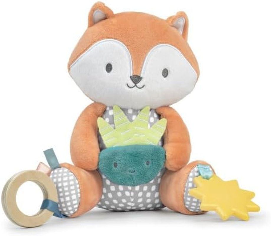 Ingenuity Calm Springs Plush Activity Pal Bpa-Free Sun Teether, Multi-Texture Fabrics, Kitt the Fox