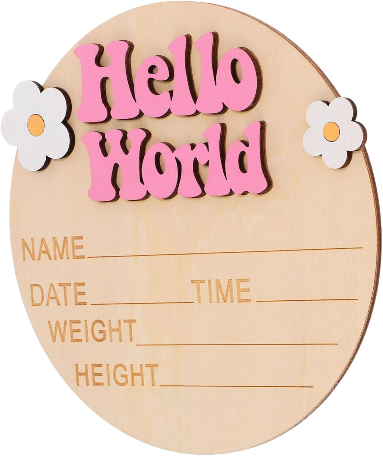 Abaodam Growth Commemorative Card Unisex Birth Announcement Sign Newborn Name Announcement Shower Decor