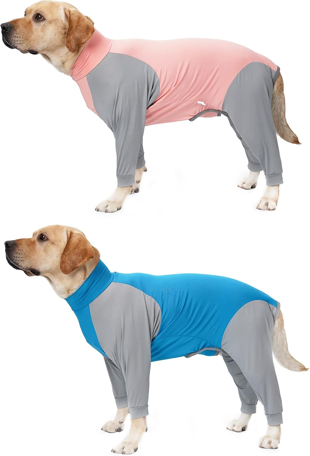 Dog Sweatshirts Four Legs Pet Jackets with Stretchy Fabric Splicing Color Turtleneck for Small Medium Large Dogs Comfortable Fit Blue image number 6