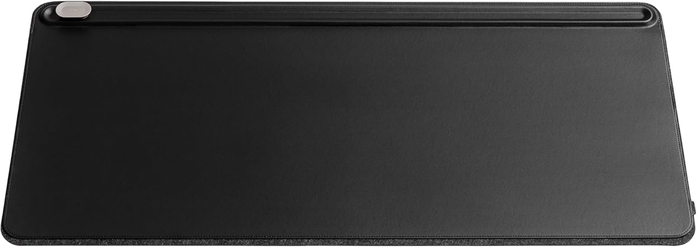 Orbitkey Desk Mat | Made from Premium Vegan Leather and Recycled PET Felt | Document Hideaway | Magnetic Cable Holder (Black, Large)