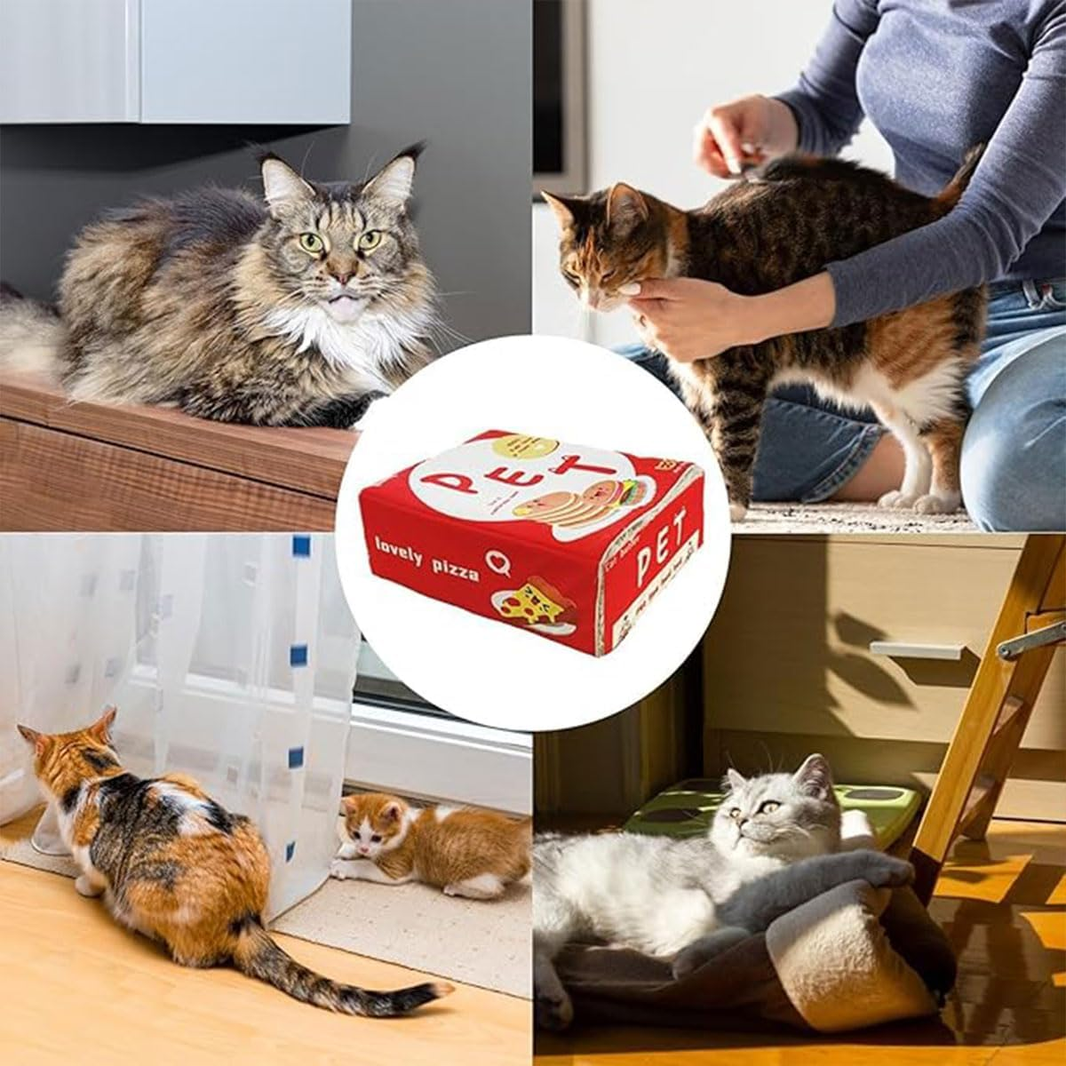 AIMALL Rectangular Snack Box Cat Nest: Stylish & Secure Pet Bed, 18.5X14.56X6.69 Inches, Four Seasons Comfort, Enclosed Design for Cats and Dogs image number 5