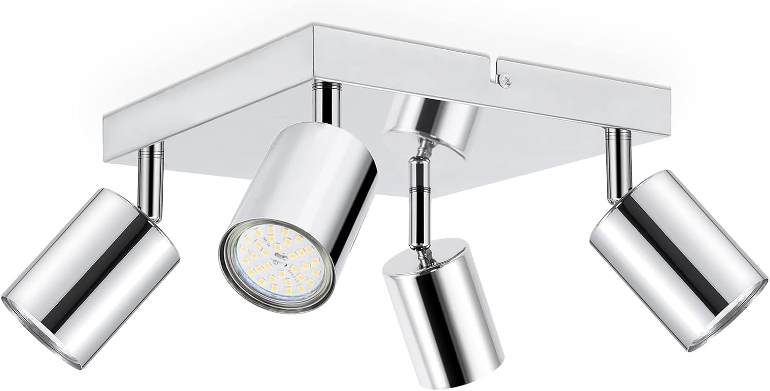 Dehobo Spotlight Rails and Rails, Double GU10 Modern Adjustable Ceiling Spotlights, Matt Black, without Bulbs, 2 Spotlights for Kitchen, Bedroom, Living Room, Hallway, Dining Room