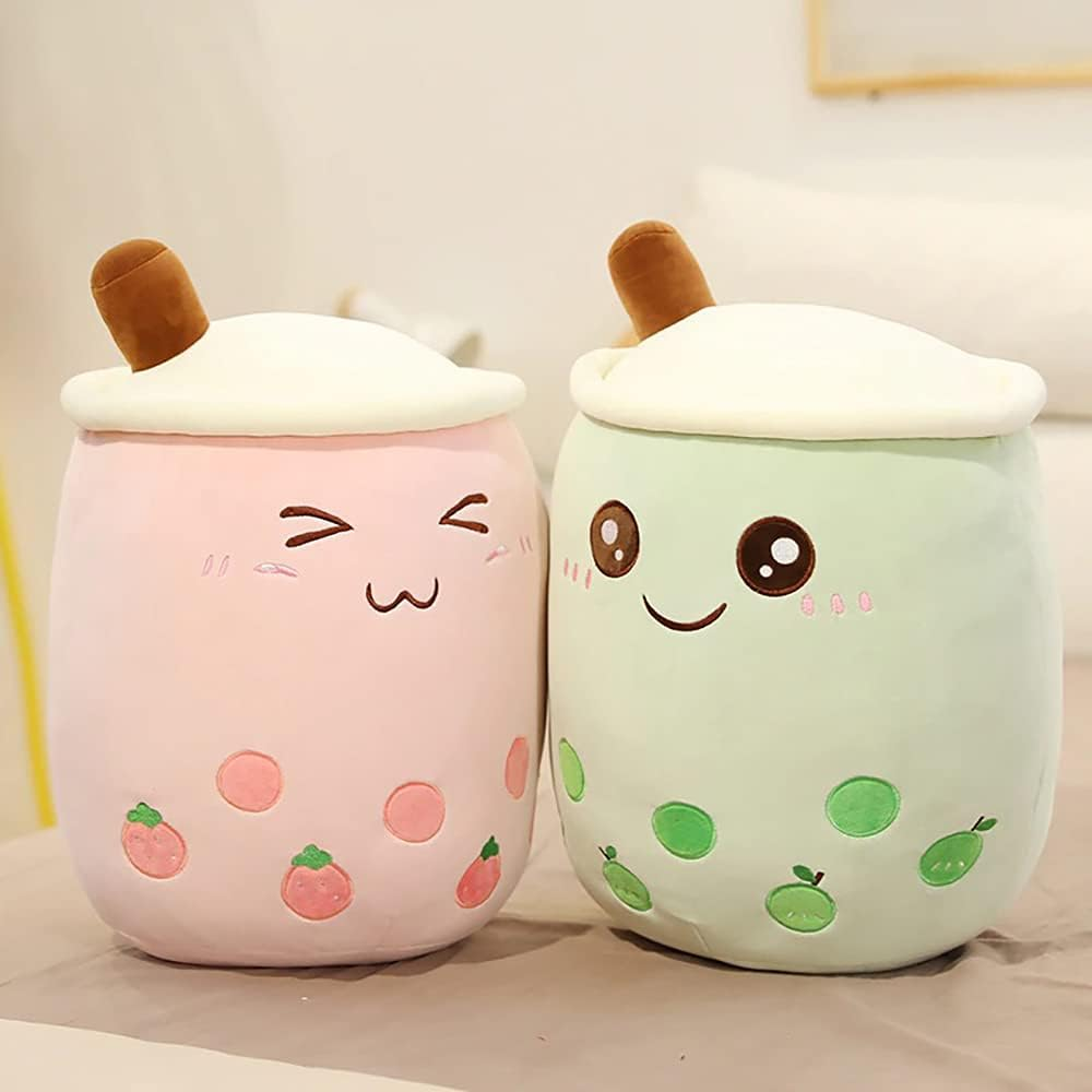 VHYHCY Cute Stuffed Boba Plush Bubble Tea Plushie Pillow Milk Tea Cup Pillow Food Plush, Soft Kawaii Hugging Plush Toys Gifts for Kids(Pink, 19.6 Inch) image number 6