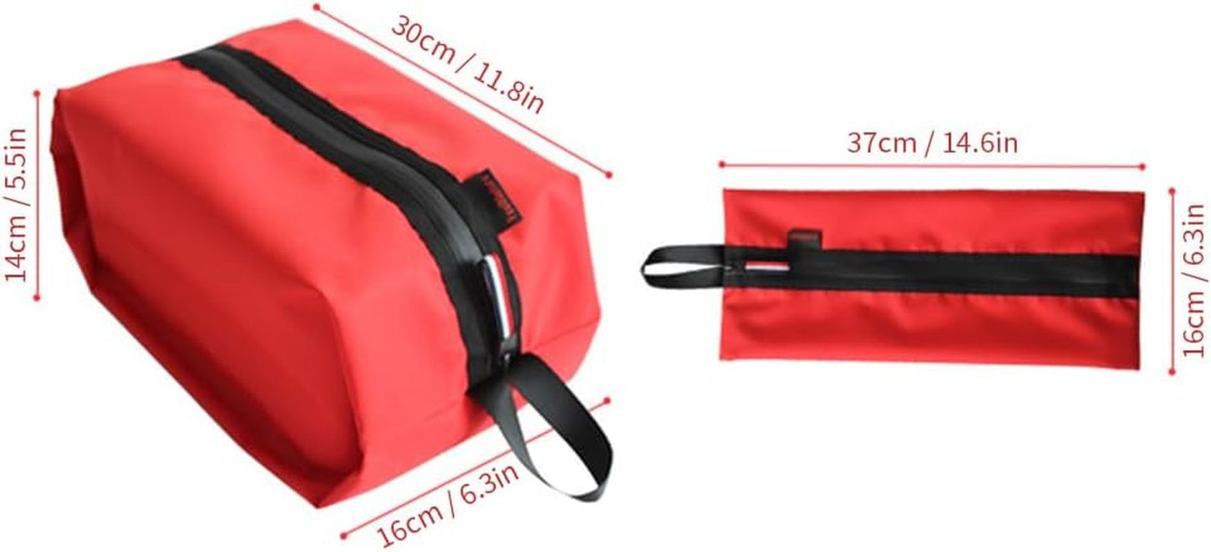 Travel Shoe Bag for Men and Women Water-Resistant Shoe Storage Organizer with Zipper Closure - Black image number 2