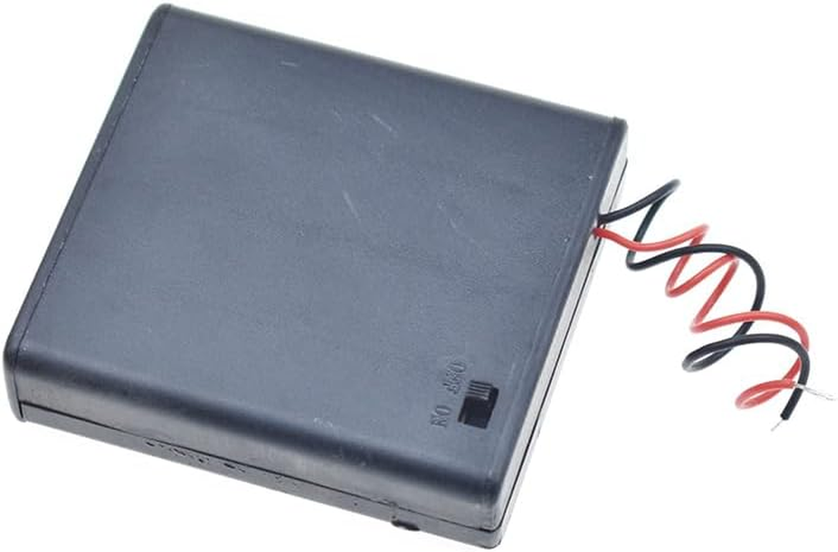 5Pcs On/Off Switch 4 X 1.5V AA Battery Case Holder Leads Black with Cap image number 1