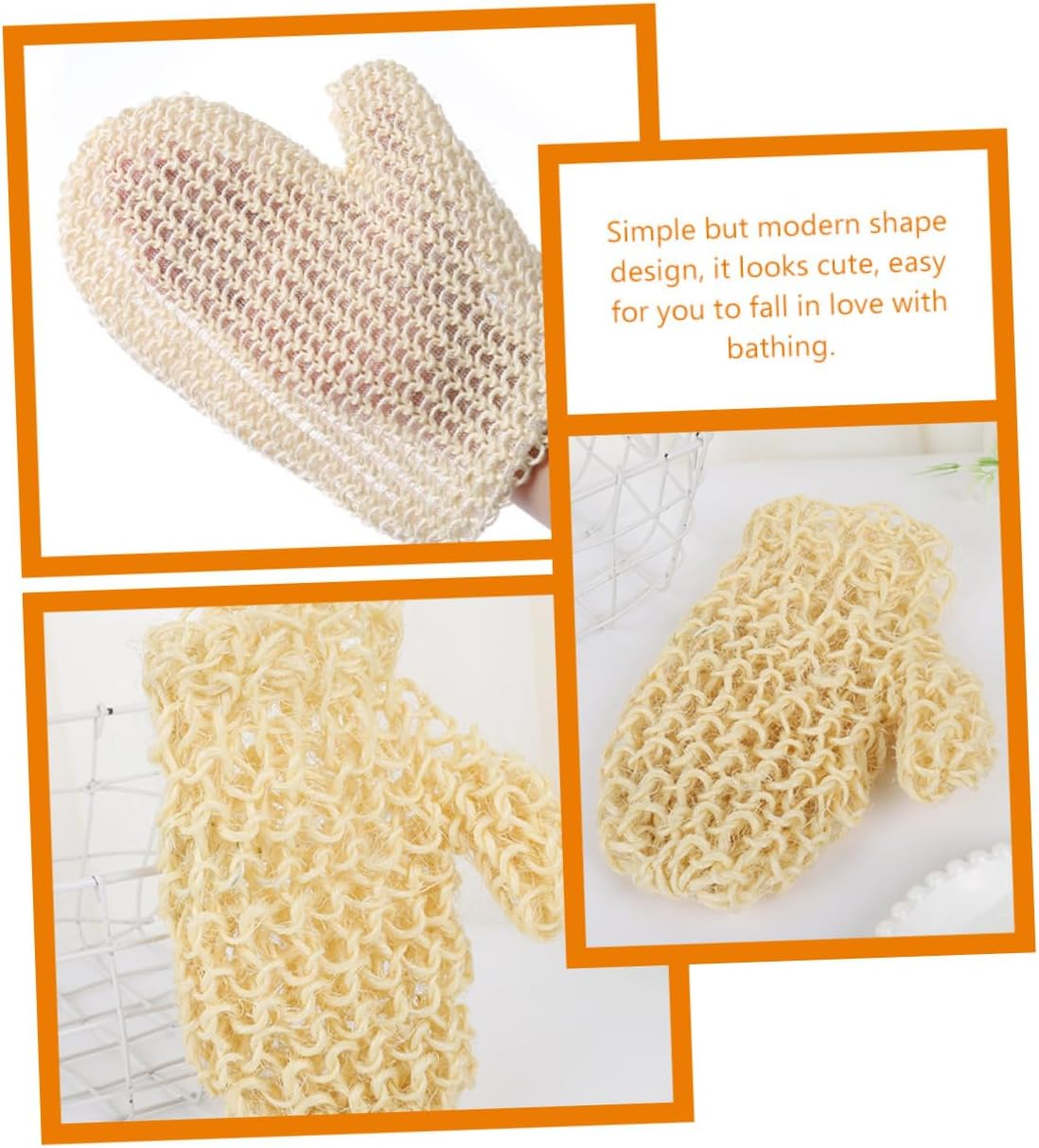 2Pcs Exfoliating Gloves Natural Scrubbing Mittens for Bathing and Skin Massage Ergonomic Design for Gentle Exfoliation and Deep Cleansing for Daily Use image number 5