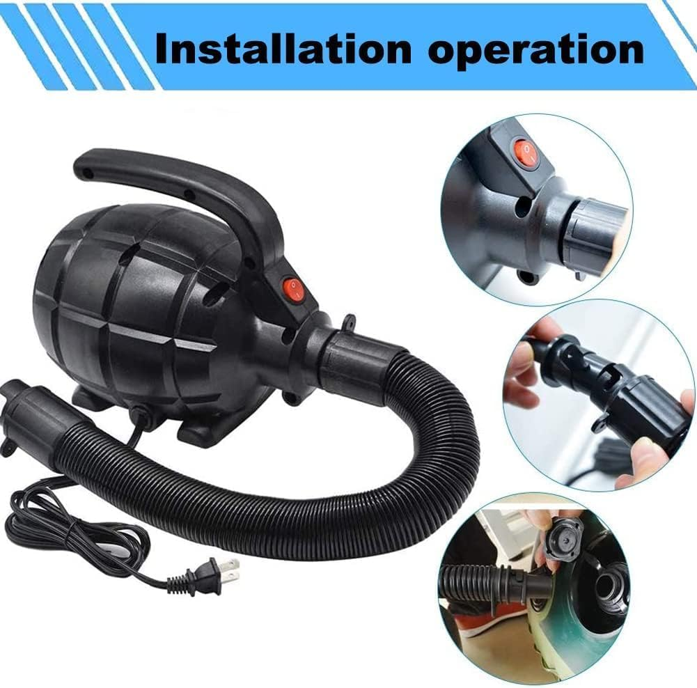 Electric Air Pump, Ikerall Portable Quick-Fill AC Air Pump with 3 Nozzles, 220V AC 600W, Perfect Inflator/Deflator Pumps for Track Mat, Inflatable Cushions, Air Mattress Beds, Boats, Swimming Ring image number 3