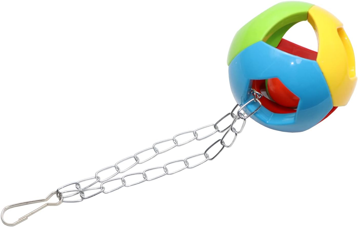 Bird Hanging Ball with Bell Colorful Chewing Treat Toy for Parrot Parakeet Cockatiel Conure Lovebird Dog Puppy Cat (1 Pcs-Random) image number 2