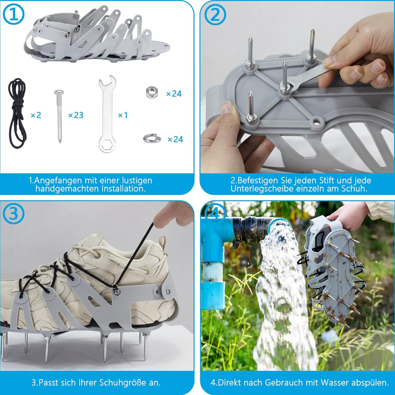 Nail Shoes, Lawn Aerator Shoes, Nail Shoes, Balancing Compound with Garden Shovel for Lawn Ventilation, 5.7 Cm, Nail Garden Tools, Suitable for Lawn Shoes, Ventilation