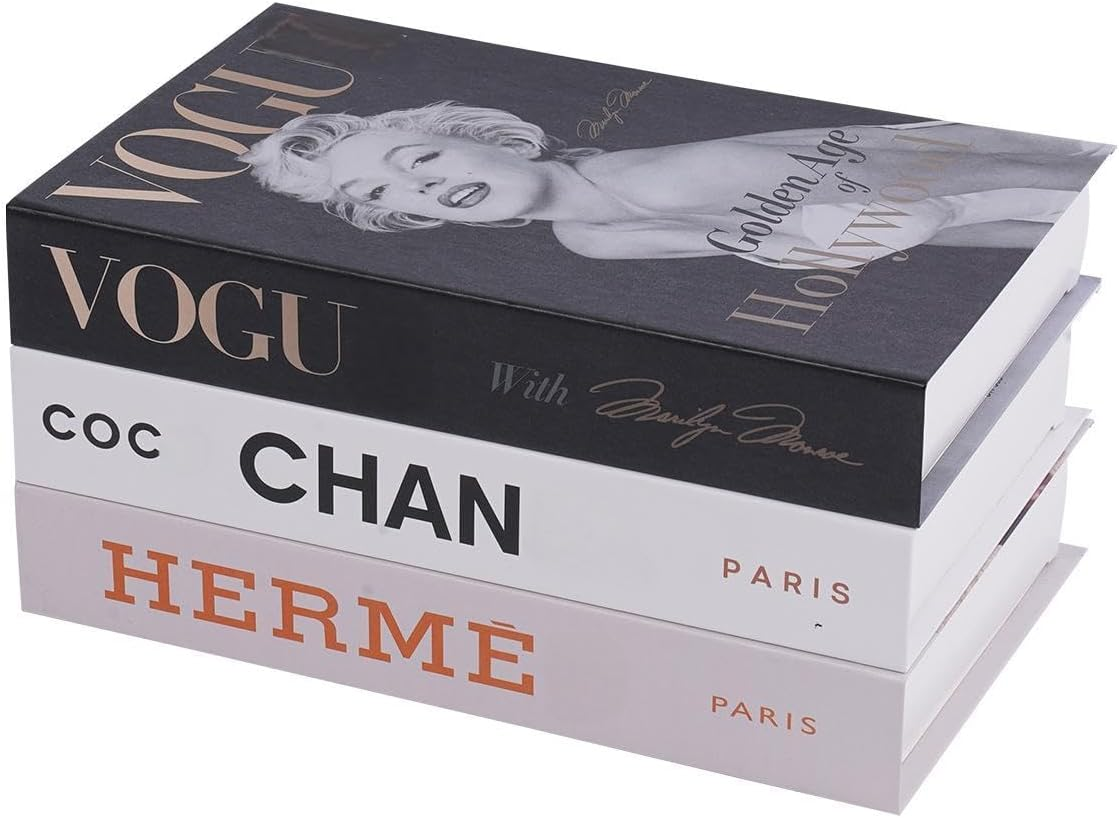 3 Pcs Fashion Decorative Books for Home Decor,Modern Faux Books for Farmhouse Decor,For Boho Decoration Coffee Table/Shelf Accessories/Office/Living Room/Bedroomfor/Desk,Hardcover Book Stack image number 2