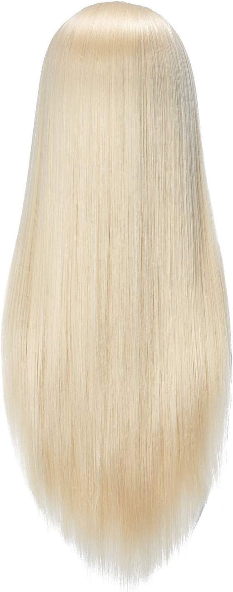 Hairlink 26-28'' Mannequin Head Synthetic Fiber Hair Styling Training Head Dolls for Cosmetology Manikin Maniquins Practice Head with Stand (6611W61320) image number 2