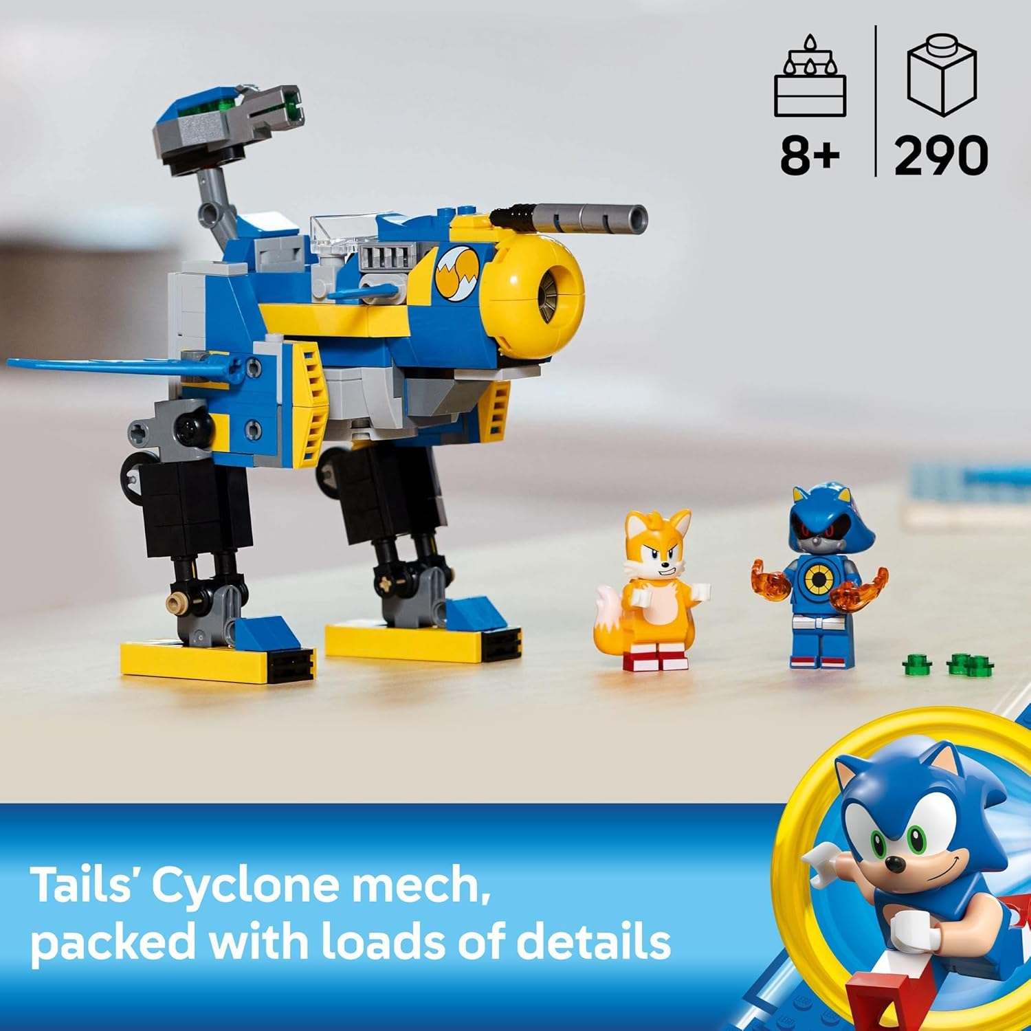 LEGO Sonic the Hedgehog Cyclone Vs. Metal Sonic Toy for 8+ Year Old Boys & Girls, Building Set with a Mech Action Figure and 2 Video Game Character Minifigures, Kids Toy for Gamers 77002 image number 5