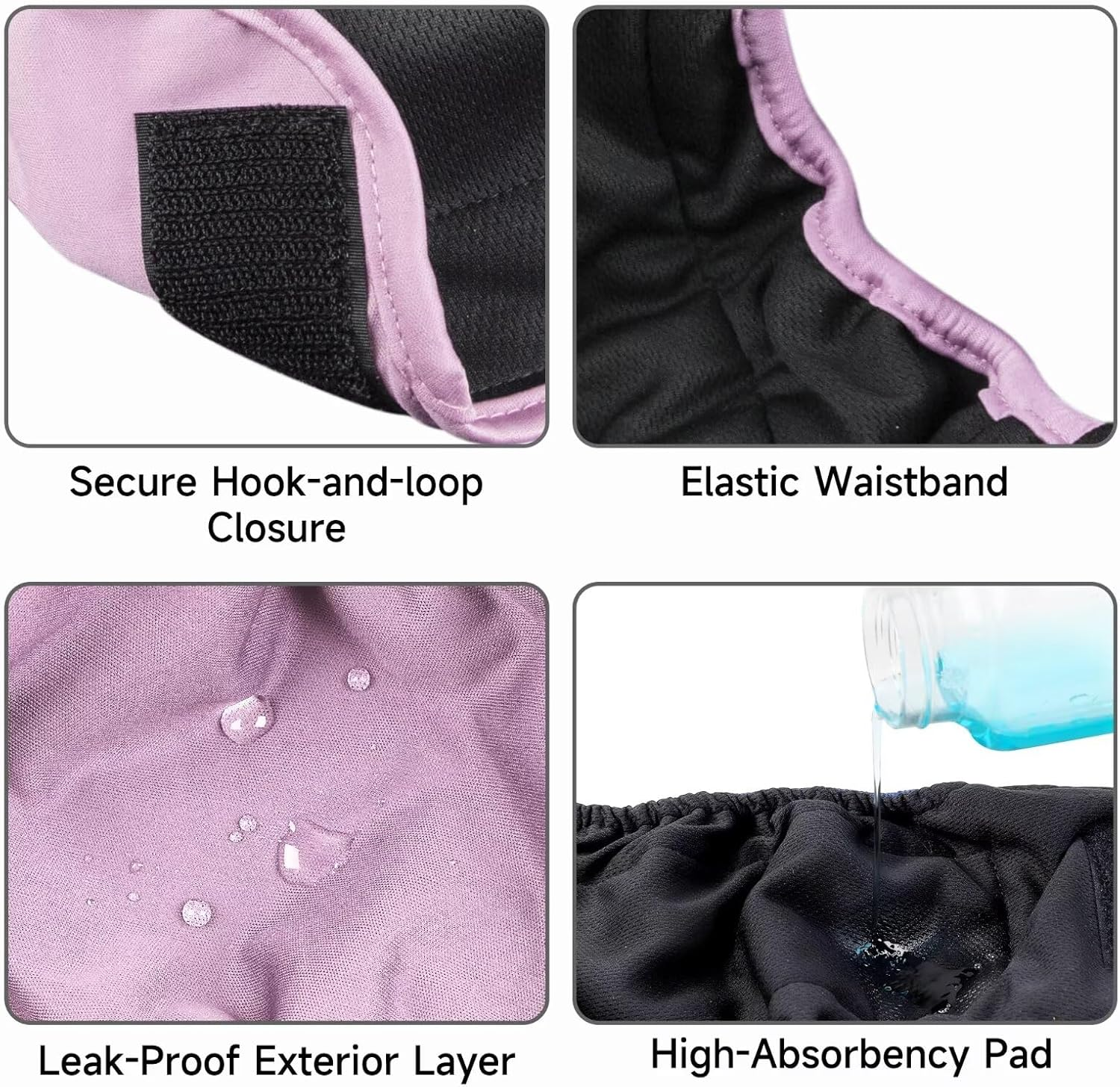 Paw Legend Cat Diapers for Female Cats Spraying Washable Reusable Kitten Diapers for Cats Incontinence Pet Diapers (3 Pack, Medium) image number 2