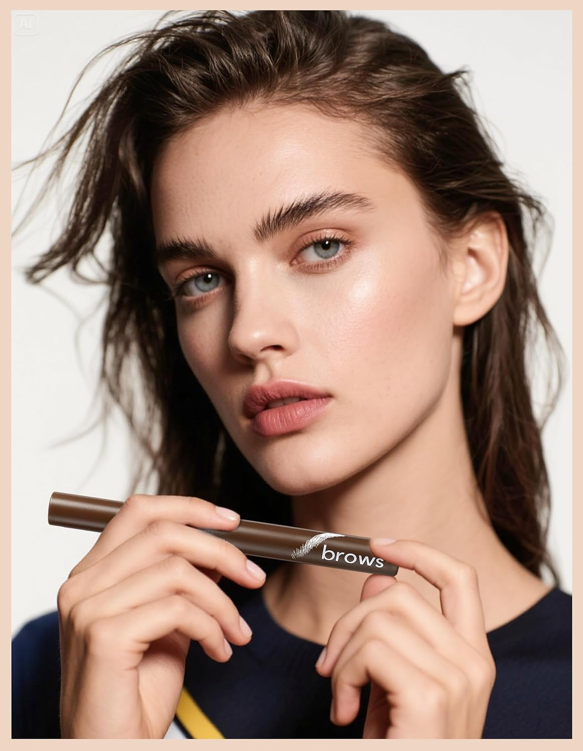 Erinde Microblading Eyebrow Pen, Waterproof Liquid Eyebrow Pencil for Women, Long Lasting Natural Brows Eyebrow Pens, Creates Full Realistic Hair like Strokes, Outlining Filling Eyebrow Makeup #02