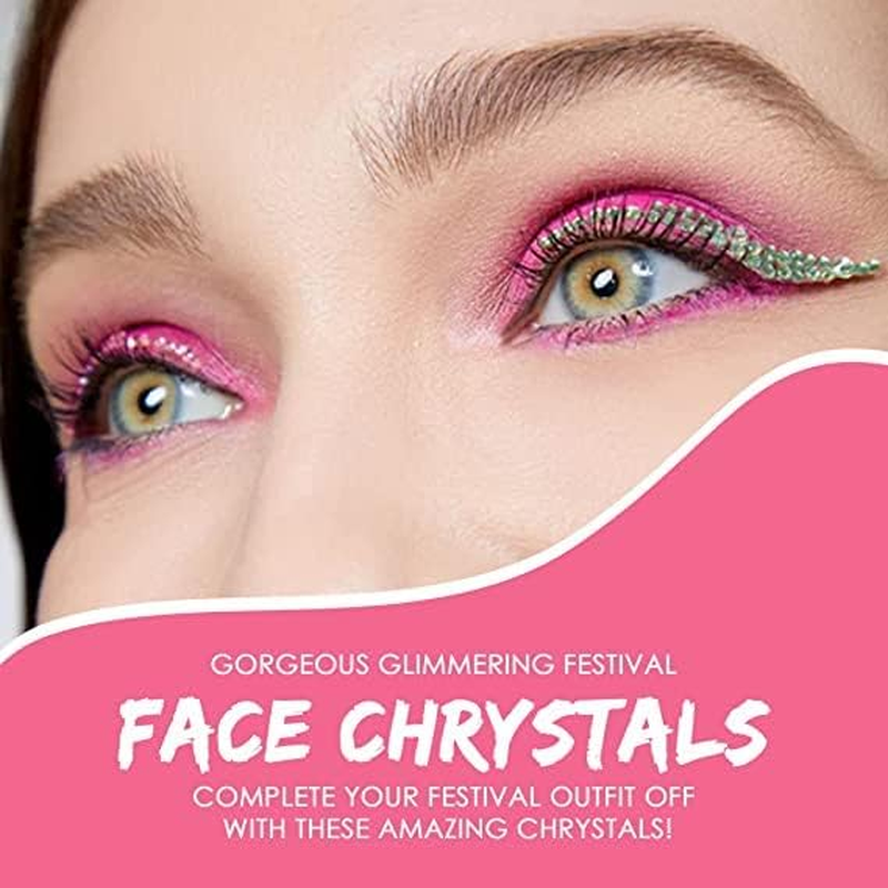 Rebel Tattoos Self-Adhesive Euphoria Eye Hair Face Gems Jewels Rhinestones, Waterproof Reusable Face Jewels Stick for Women Makeup, Violet Crystal Transfer Tattoo for Festival Party (Eyeliners) image number 2