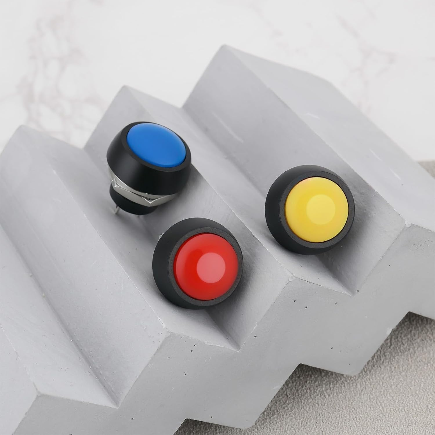 Emsea 12Pcs 12Mm round Push Button Momentary Switch 1A 250VAC Push Switch for Electrical Wiring Electronics image number 3