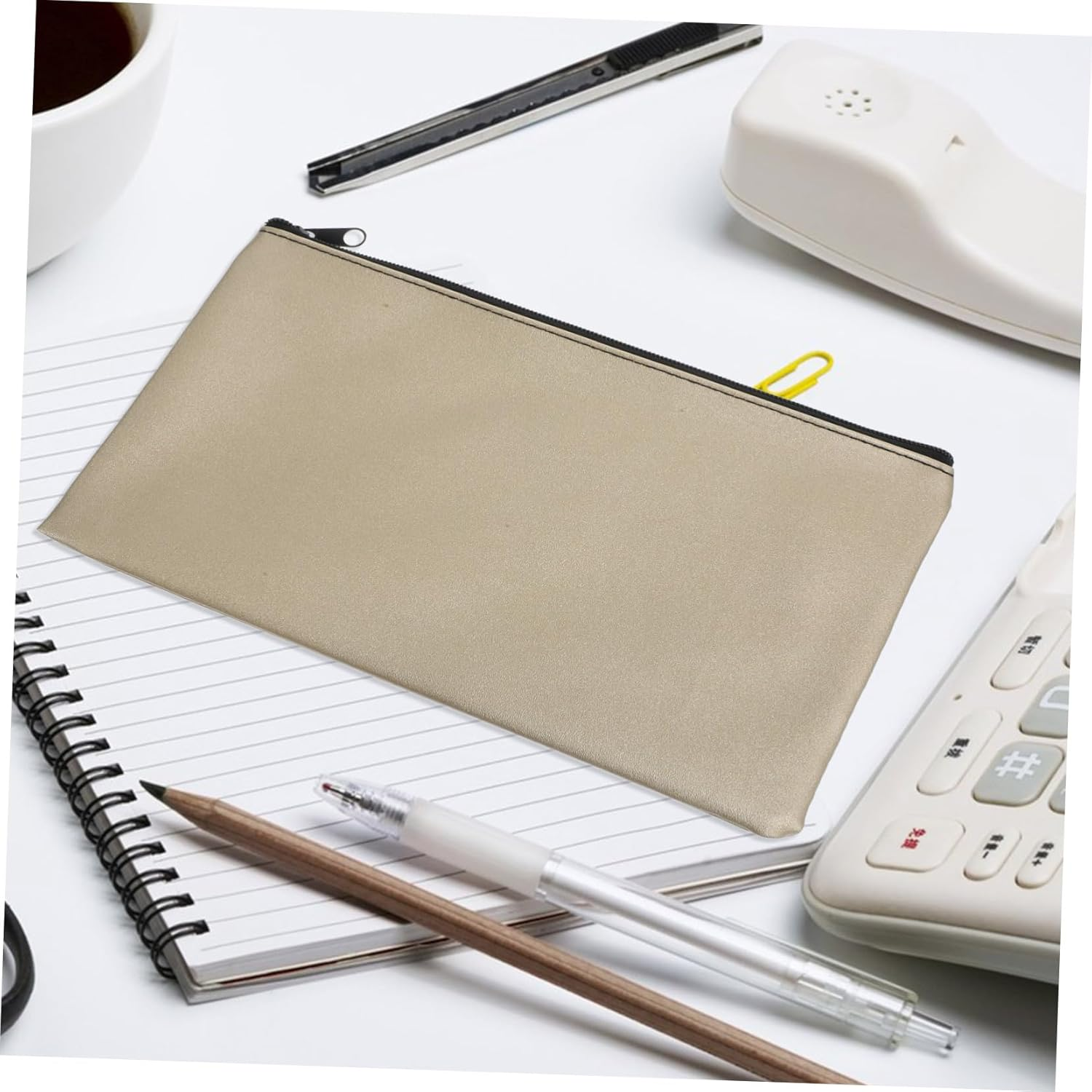 HOUDERCO 4Pcs Cash Pouch with Zipper Stylish PU Organizer for Documents Money Convenient Travel Wallet for Women Multi Purpose Storage for Cards Passports More image number 6