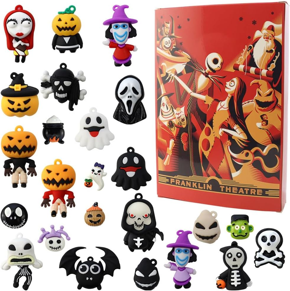 Christmas Advent Calendar 2024, 24 Day Countdown Calendar before Christmas, Contains 24 Collectible Surprises Horror Figures Dolls, Great Xmas Stocking Stuffers Gifts for Kids Christmas Party Favor image number 3