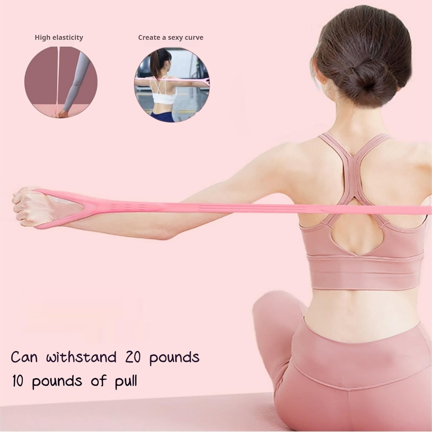 Resistance Loop Bands 5PCS Exercise Bands Set 15-50Lbs + Figure 8 Puller | Rubber Latex Anti-Slip Resistance Band for Workout, Stretching, Physical Therapy, Yoga and Home Fitness image number 2