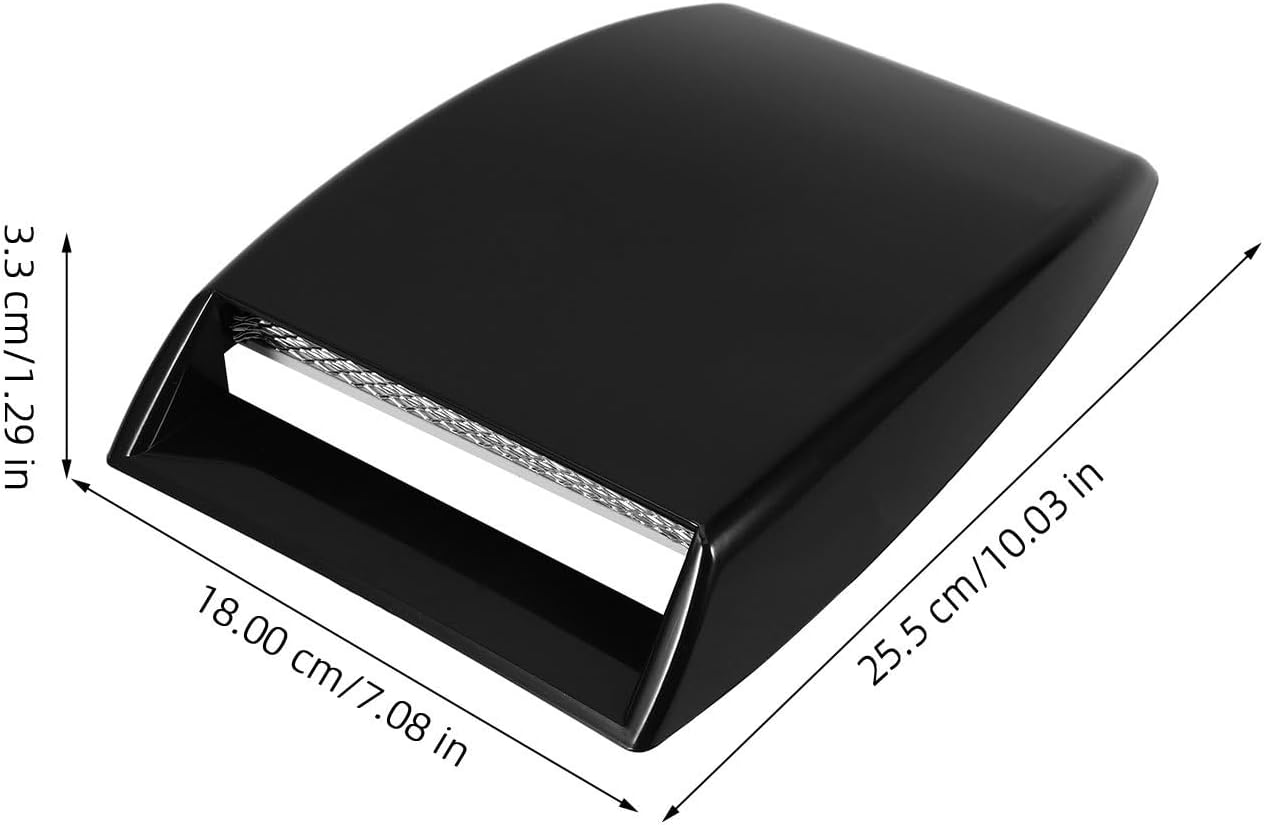 SOLUSTRE Car Hood Scoop Air Flow Intake Vent Cover Black Easy Adhesive Installation No Drilling Required Decorative Diy Accessory for Cars