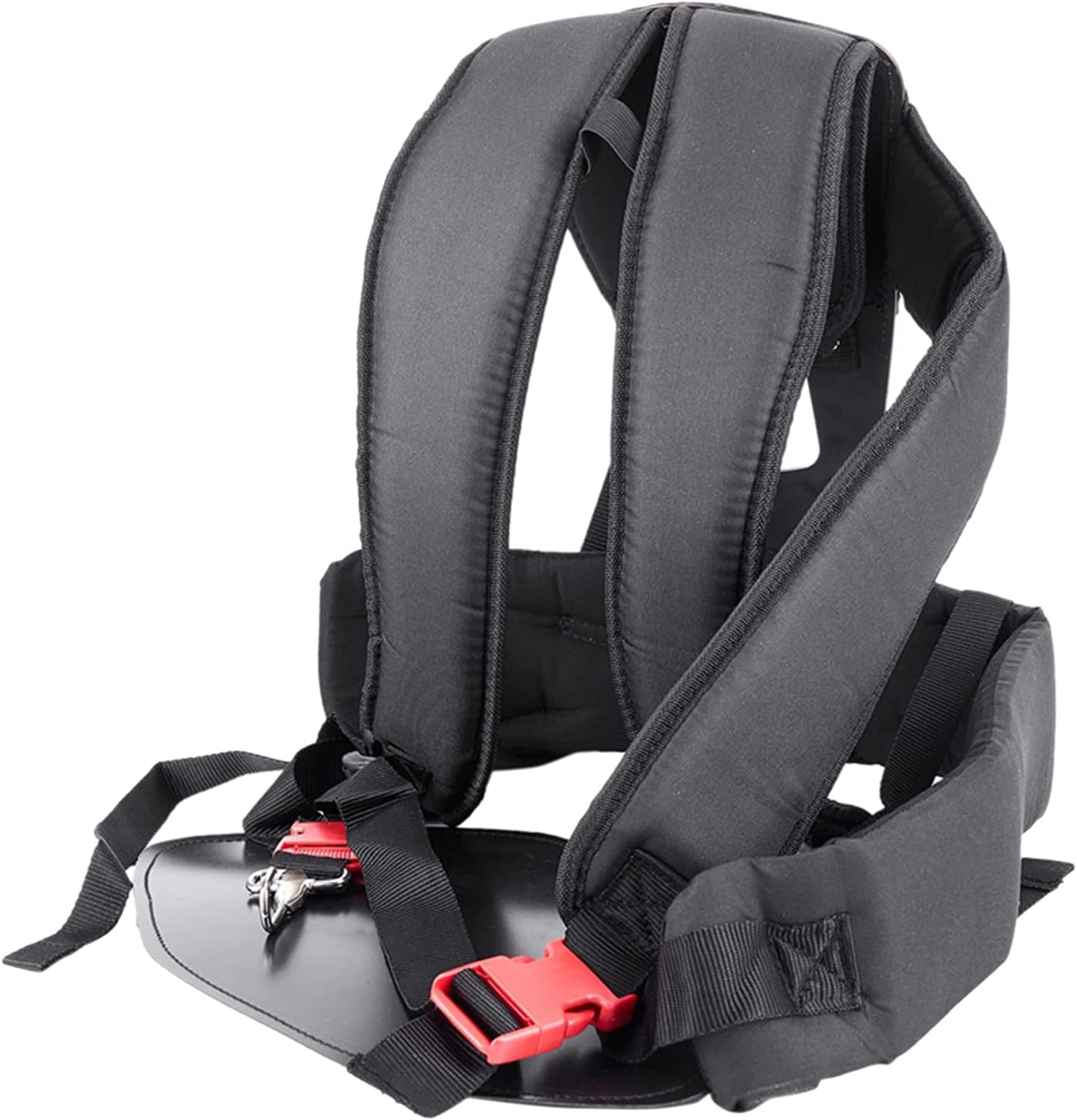 Comfort Padded S Double Shoulder Strap Harness Thicken Brush Cutter Belt Lawn Mower String Brushcutters Harness Black image number 1