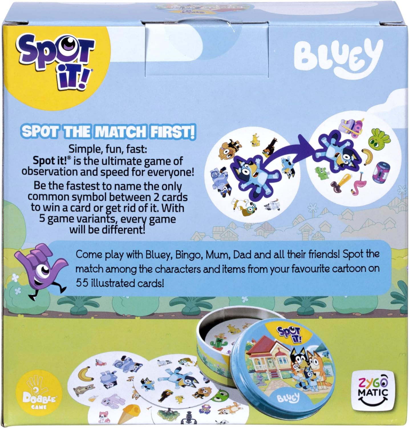 Spot It! Bluey, Simple, Fun, Fast: the Ultimate Game of Observation and Speed for Everyone image number 2