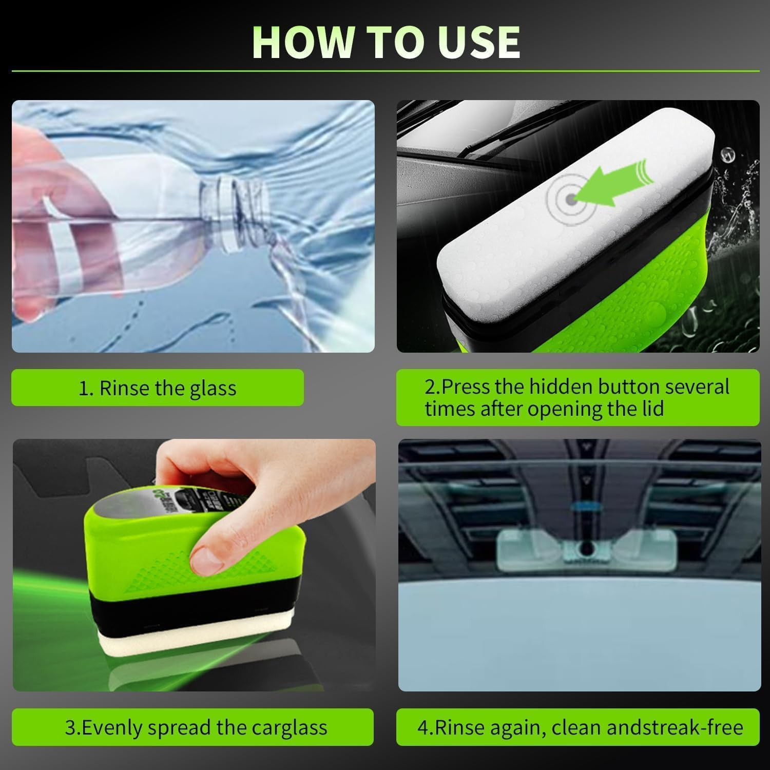 2025 Update Automotive Oil Film Cleaning Brush, Reusable Oil Film Cleaning Brush, Powerful Glass Cleaning Board for Window Remove Dirt Improve Clarity & Visibility (1PCS)